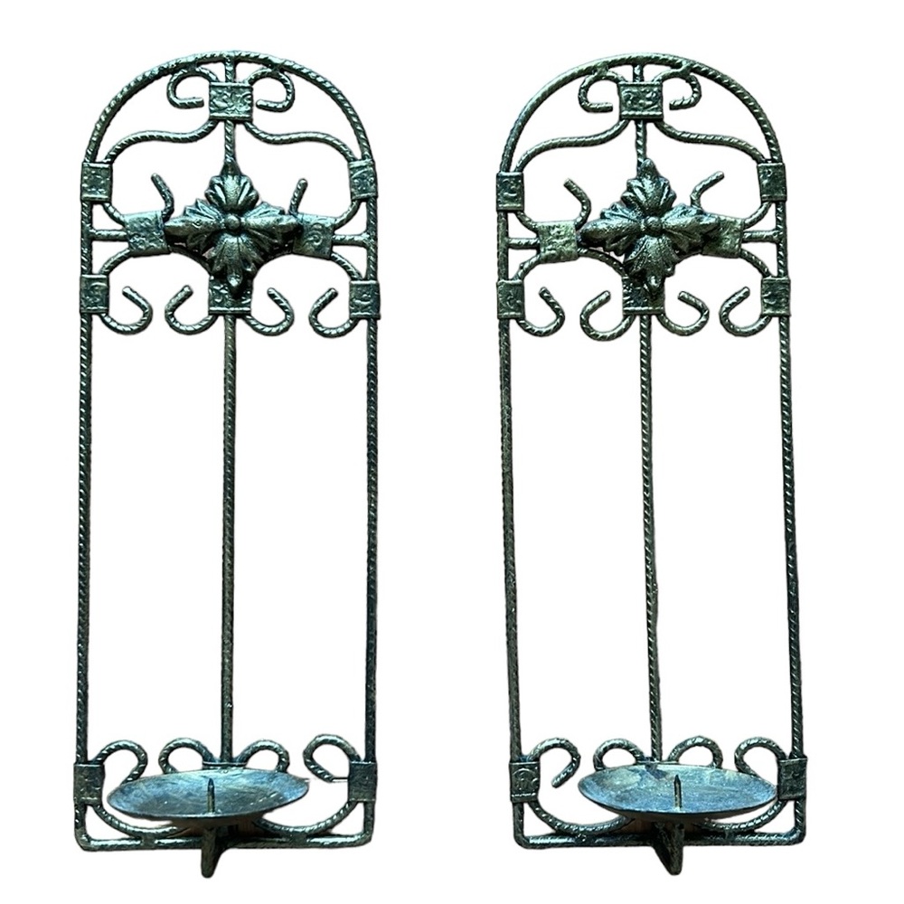 Metal candle‎ holders set of 2 decorative